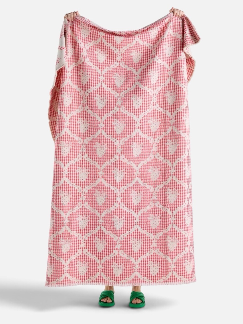 Anthropologie Damask Cotton Throw Blanket NWT